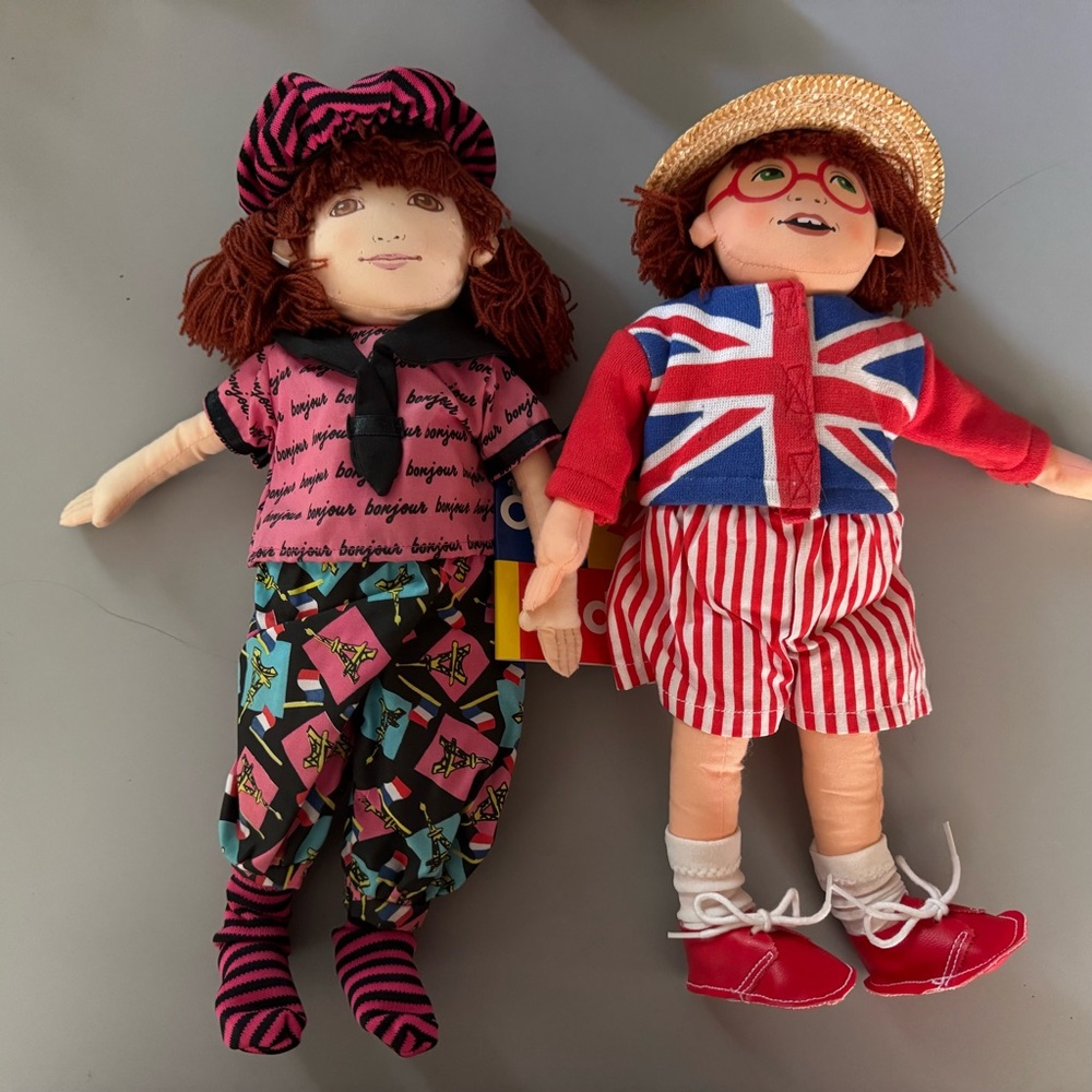 “UNICEF Kids” & “Opt4Kids” Soft Girl Dolls representing England & France 14”